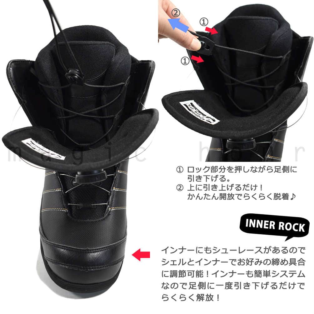 スノーボード ブーツ メンズ レディース ダイヤル ダイアル式 軽い ソフトフレックス SPOON スプーン PRISM 大きいサイズ 22cm - 29.5cm 黒 ブラック ピンク 18-PRISM-BKPNK-22-225cm SPOON(スプーン) 2