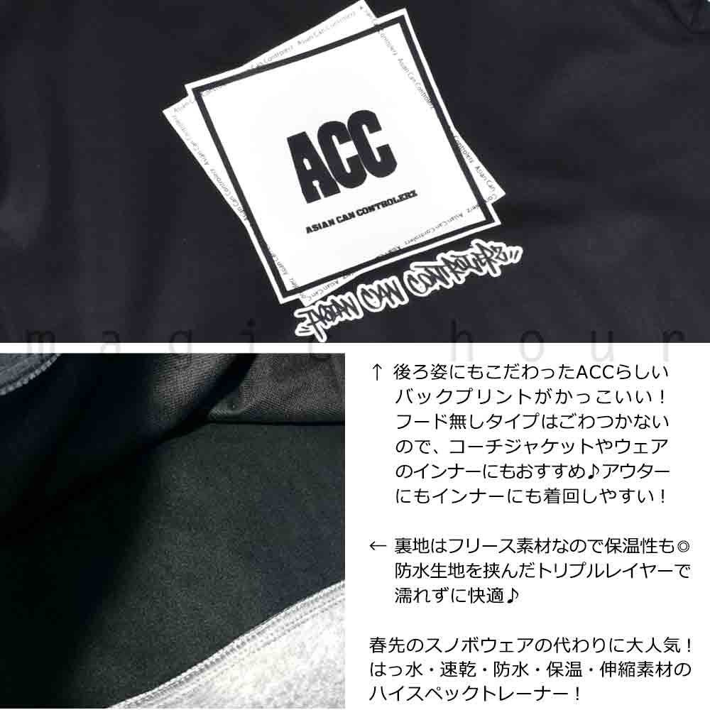 スノーボード パーカー スノボー 撥水 防風 ウェア ジャケット メンズ レディース クルーネック フード無し トレーナー ACC エーシーシー SQUARE 裏フリース 黒 ACC-22CREW-SQUARE-BLK-L ACC(エーシーシー) 2