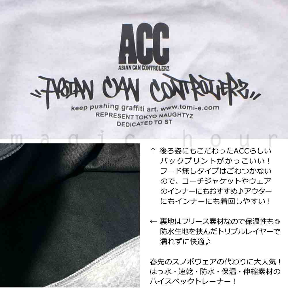スノーボード パーカー スノボー 撥水 防風 ウェア ジャケット メンズ レディース クルーネック フード無し トレーナー ACC エーシーシー KILLER 黒 グレー 白 ACC-23CREW-KILLER-BLACK-L ACC(エーシーシー) 2