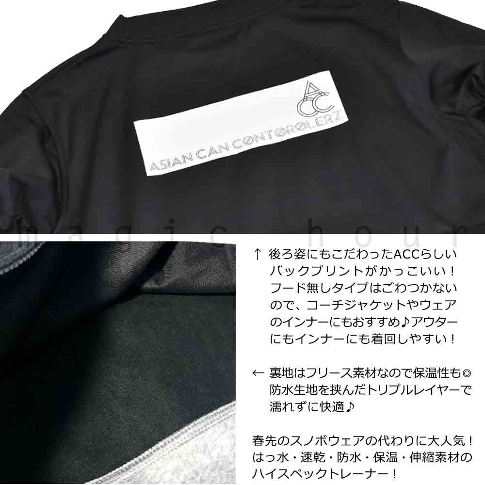 スノーボード パーカー スノボー 撥水 防風 ウェア ジャケット メンズ レディース クルーネック フード無し トレーナー ACC エーシーシー MOVERZ 黒 グレー 白 ACC-23CREW-MUVERZ-BLACK-L ACC(エーシーシー) 2