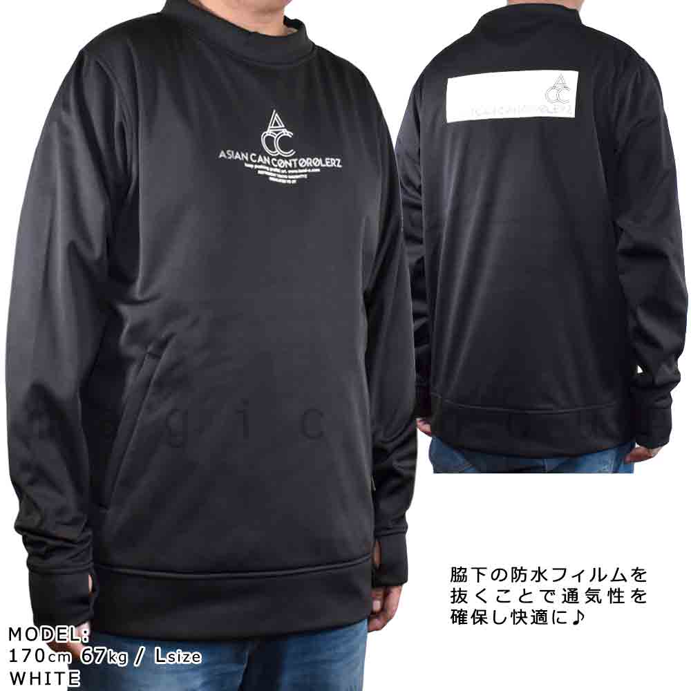 スノーボード パーカー スノボー 撥水 防風 ウェア ジャケット メンズ レディース クルーネック フード無し トレーナー ACC エーシーシー MOVERZ 黒 グレー 白 ACC-23CREW-MUVERZ-BLACK-L ACC(エーシーシー) 6