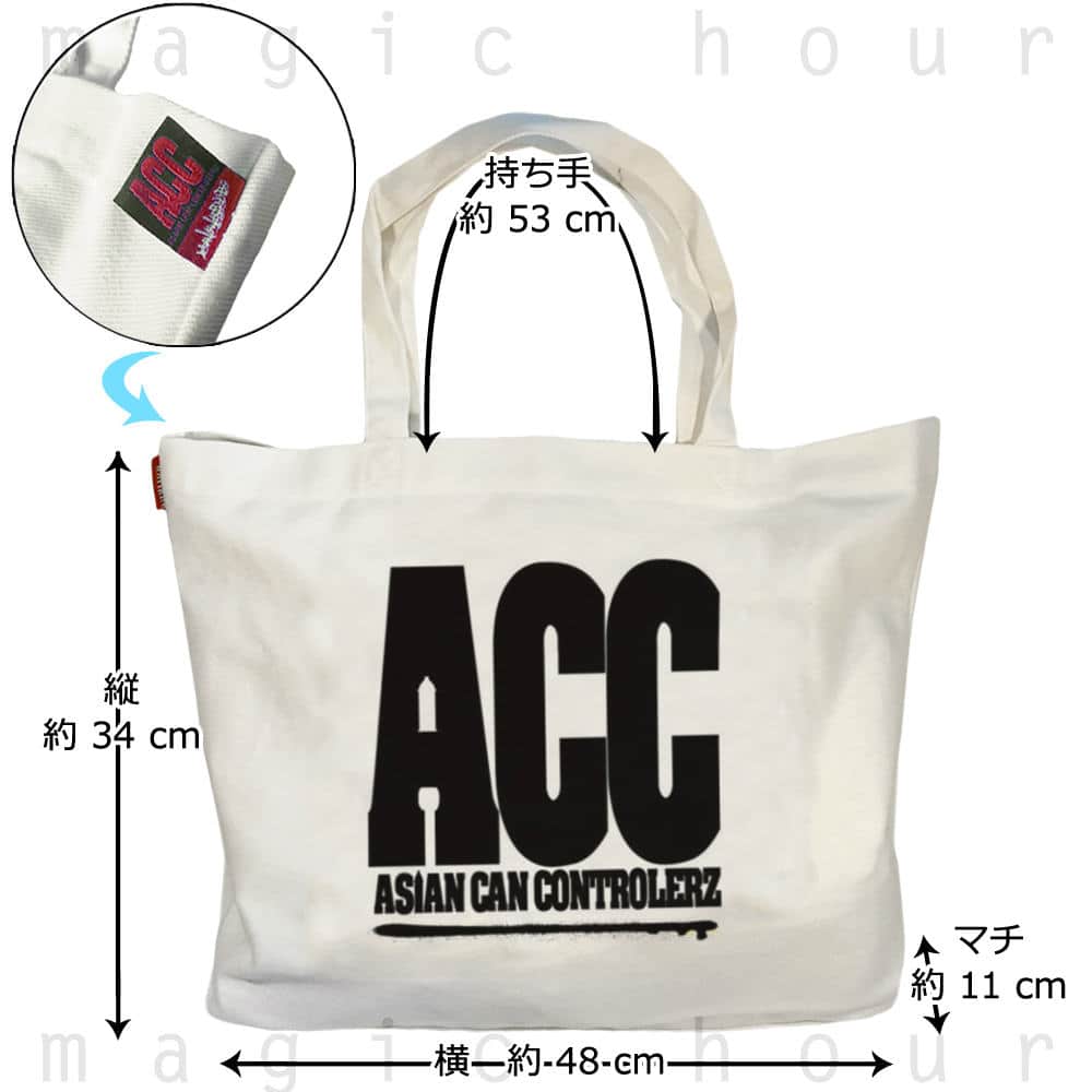 キャンバス トート バッグ 帆布 コットン バック メンズ レディース おしゃれ ブランド ACC エーシーシー スノーボード 大容量 大きめ ショルダー スノボ M ACC-BAG-THEACC-M-NAT-BLK ACC(エーシーシー) 2