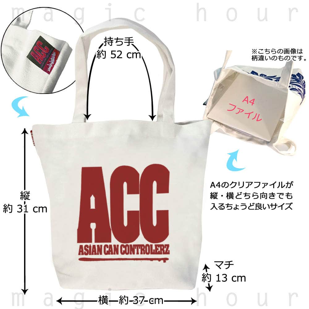 キャンバス トート バッグ 帆布 コットン バック メンズ レディース おしゃれ ブランド ACC エーシーシー スノーボード 大容量 小さめ ショルダー スノボ S ACC-BAG-THEACC-S-NAT-BLK ACC(エーシーシー) 2