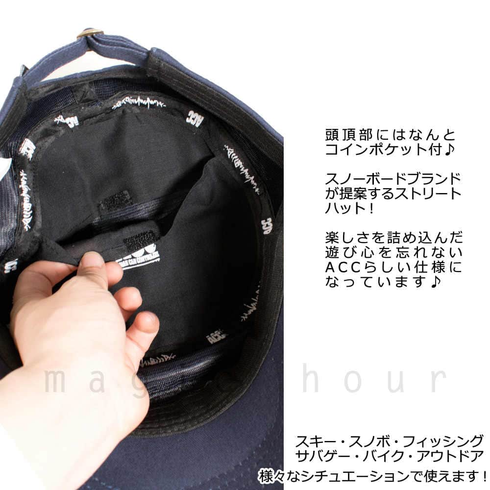 帽子 ワークキャップ メンズ レディース お洒落 スノボ ブランド 無地 ロゴ コットン キャップ ACC エーシーシー スノーボード スナップバック アメカジ 黒 紺 ACC-CAP-CONDOR-BLK-FreeSize ACC(エーシーシー) 2