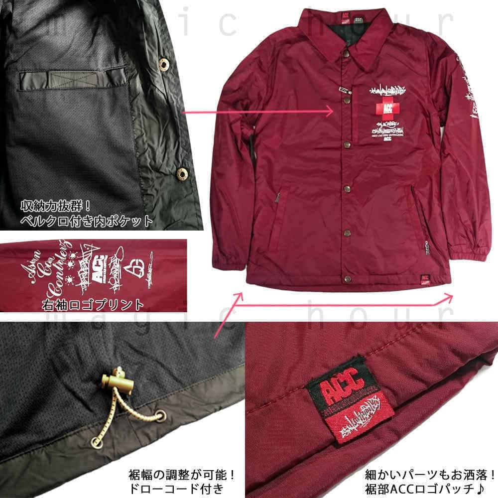 スノーボード ウェア コーチ ジャケット 上 メンズ レディース 撥水 パーカー スノボ ウエア 防水 防風 ロゴ バックプリント ACC エーシーシー CROSS ACC-COACH-18CROSS-BLK-L ACC(エーシーシー) 1