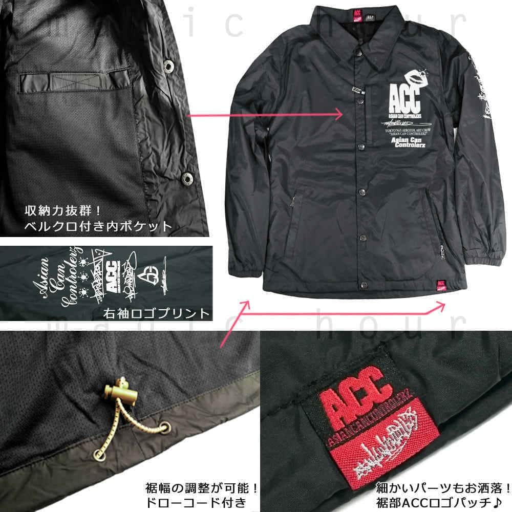 スノーボード ウェア コーチ ジャケット 上 メンズ レディース 撥水 パーカー スノボ ウエア 防水 防風 ロゴ バックプリント ACC エーシーシー QUEEN ACC-COACH-18QUEEN-BLK-L ACC(エーシーシー) 1