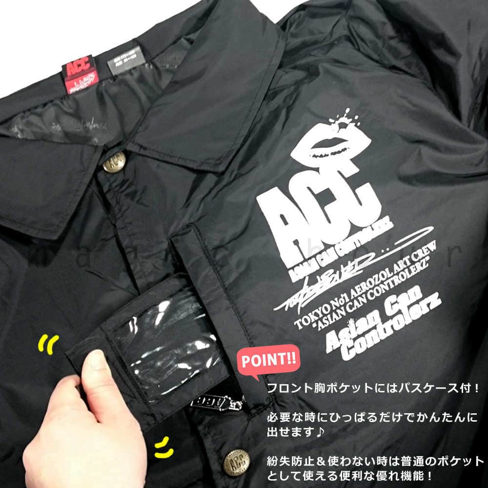 スノーボード ウェア コーチ ジャケット 上 メンズ レディース 撥水 パーカー スノボ ウエア 防水 防風 ロゴ バックプリント ACC エーシーシー QUEEN ACC-COACH-18QUEEN-BLK-L ACC(エーシーシー) 2