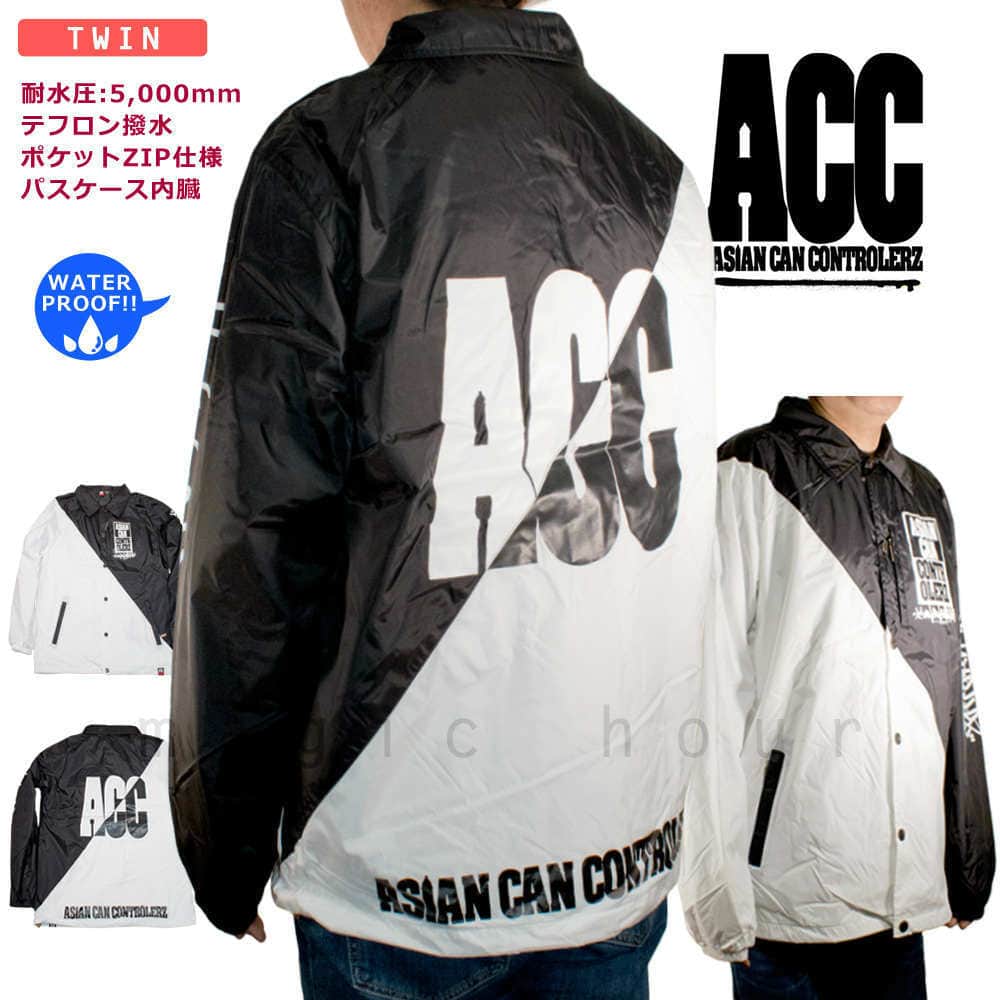 ACC-COACH-19TWIN-WHTBLK-L : コーチジャケット・撥水パーカー