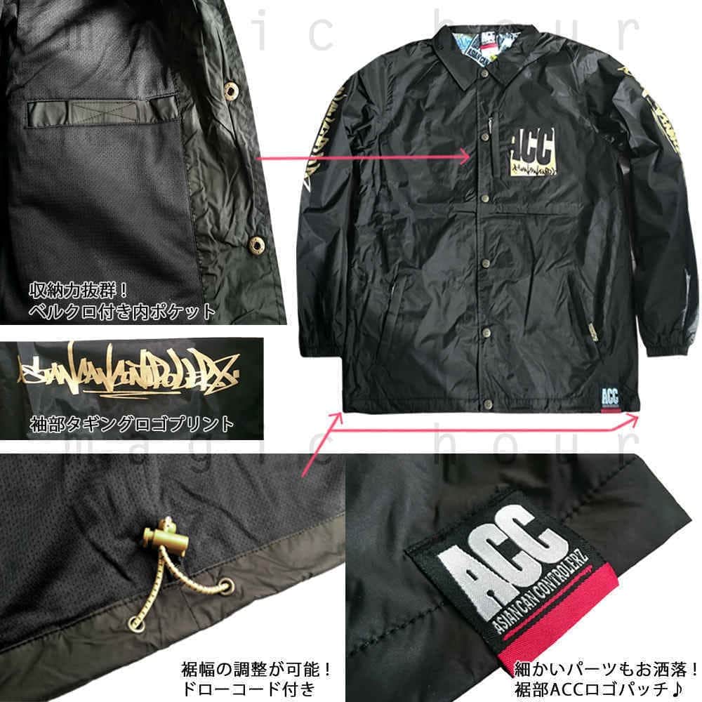 スノーボード ウェア コーチ ジャケット 上 メンズ レディース 撥水 パーカー スノボ ウエア 防水 防風 ロゴ バックプリント ACC エーシーシー BOSS ACC-COACH-BOSS-BLKGOLD-L ACC(エーシーシー) 1