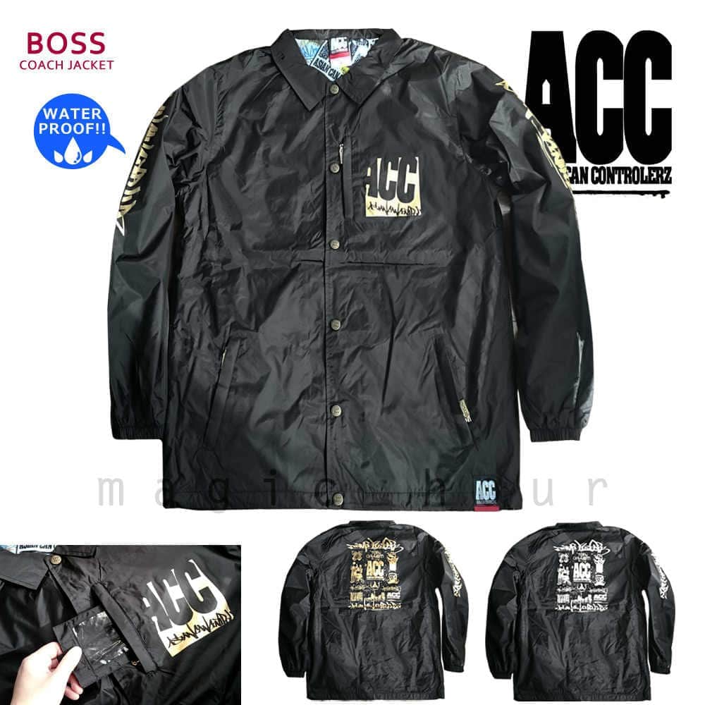 ACC-COACH-BOSS-BLKGOLD-L : コーチジャケット・撥水パーカー