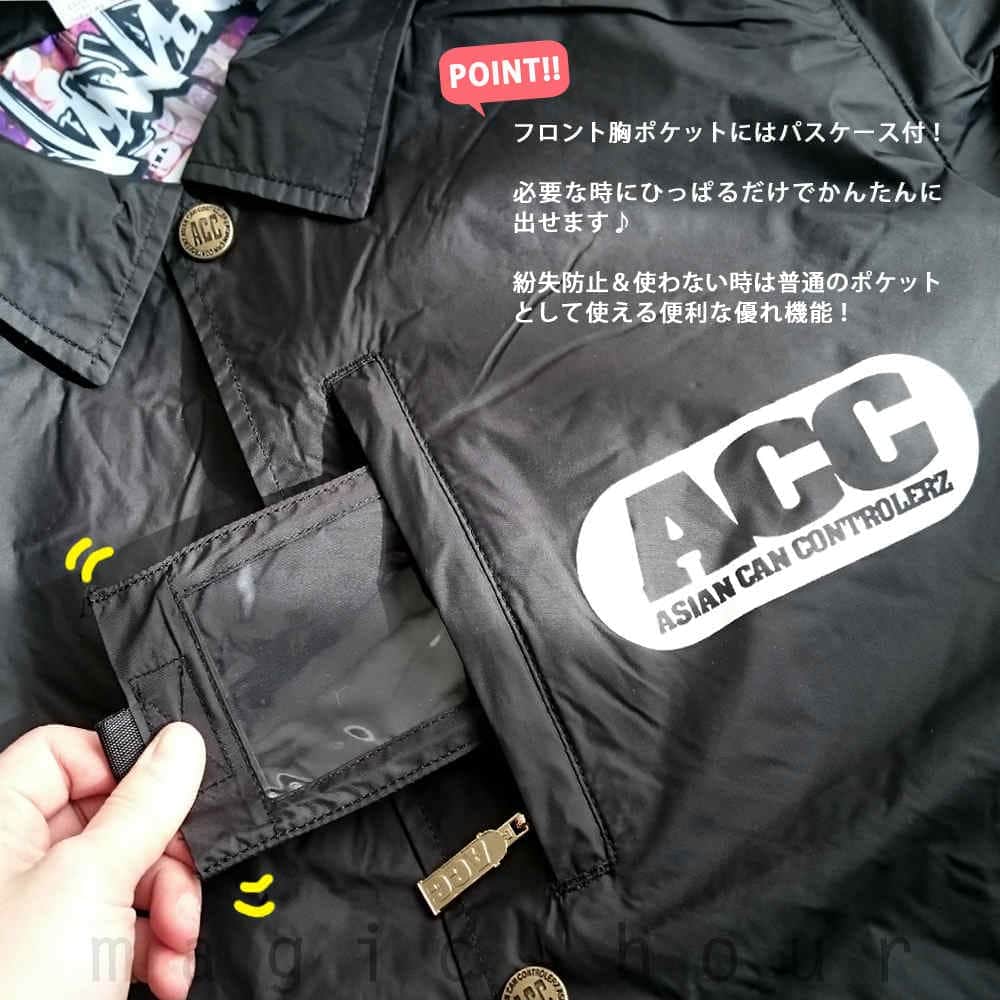 スノーボード ウェア コーチ ジャケット 上 メンズ レディース 撥水 パーカー スノボ ウエア 防水 防風 ロゴ バックプリント ACC エーシーシー DISC ACC-COACH-DISK-BLKWHT-L ACC(エーシーシー) 2