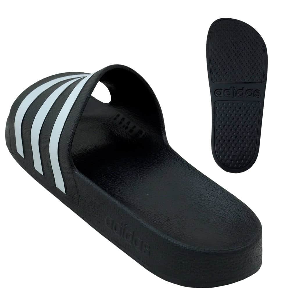 アディダス ADIDAS サンダル メンズ ビーチサンダル スリッパ おしゃれ スポーツサンダル シャワーサンダル ブランド ロゴ 紺 紫 黒 白 青 痛くない ボーダー ADISAND-AQUA-BKBK-F35550-255 adidas(アディダス) 4