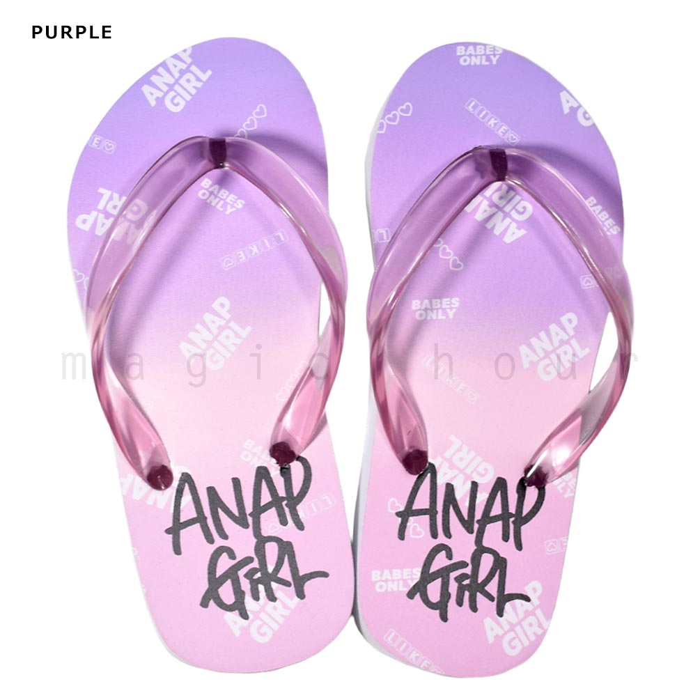 子供 ビーチサンダル サンダル キッズ ジュニア ANAP 定番 おしゃれ かわいい ブランド ビーサン こども 女の子 親子コーデ プール 水泳 ピンク グラデーション AN-230701-SANDAL-PURPLE-18 ANAP 3