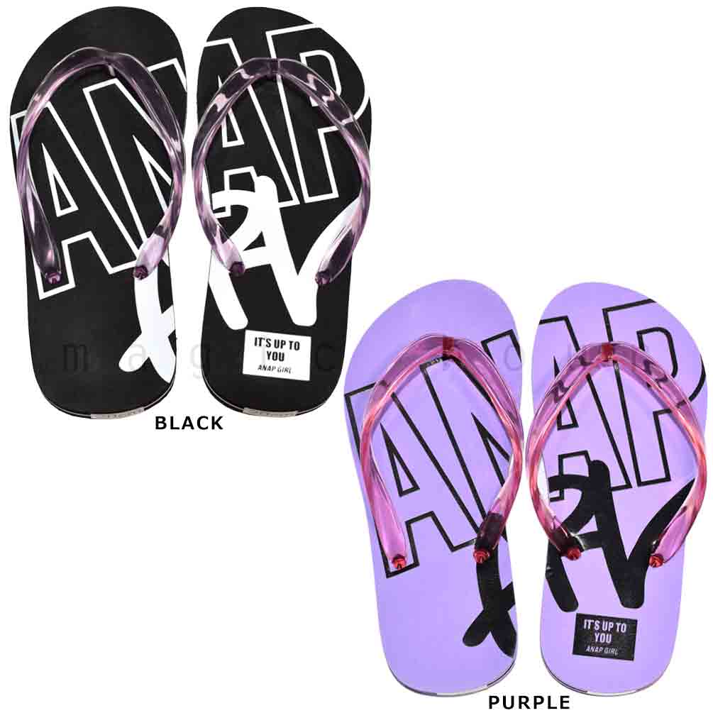 送料無料 子供 ビーチサンダル サンダル キッズ ジュニア ANAP アナップ 定番 おしゃれ かわいい ブランド ビーサン こども 女の子 プール 水泳 ピンク ブラック 黒 U-AN-232701-SANDAL-BLACK-18 ANAP 3
