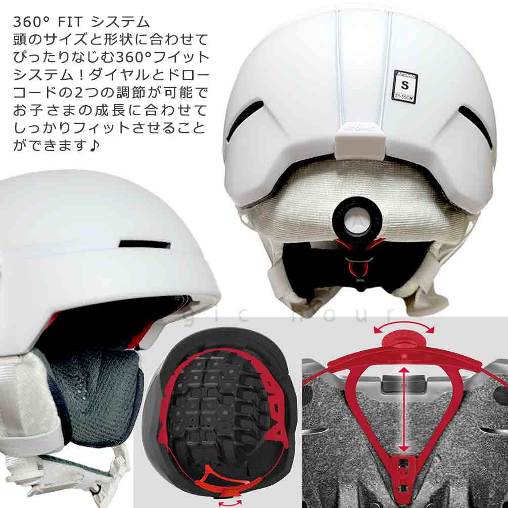 ヘルメット 子供 スキー スノーボード ダイアル式 キッズ ジュニア お洒落 子ども用 メット スポーツ 自転車 サイズ調節 スノーヘルメット 黒 白 青 ピンク ATM-MET-24COUNTJR-BLACK-S ATOMIC(アトミック) 2