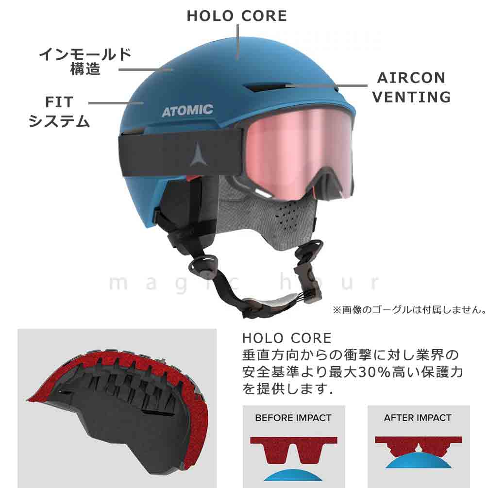 ヘルメット スキー スノーボード メンズ レディース ブランド メット お洒落 プロテクター 大人用 スポーツ 登山 自転車 ダイアル サイズ調節 スノーヘルメット ATM-MET-24REVENT-BLACK-L ATOMIC(アトミック) 1