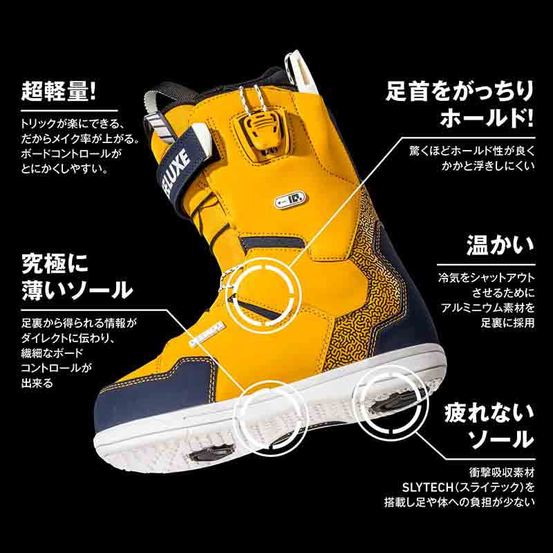 スノーボード ブーツ BOA レディース DEELUXE ディーラックス TEAM ID LARA クイックレース 紐タイプ 23-24 2024モデル 22.5 - 25.5cm イエロー 黒 お洒落 BP-DXBOT-24IDLARA-SUNFLOWER-225 DEELUXE(ディーラックス) 5