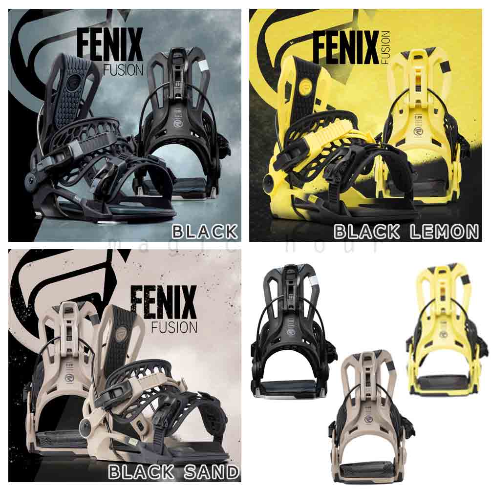 スノーボード ビンディング スノボー バインディング メンズ FLOW フロー スピードエントリー  FENIX Fusion ボード クイック 金具 23-24 グラトリ 軽量 黒 黄色 BP-FWBIN-24FENIX-BKLEMON-L FLOW(フロー) 4