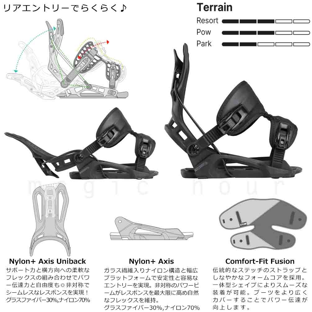 スノーボード ビンディング スノボー バインディング FLOW ナイデッカー フロー メンズ レディース スピードエントリー NEXUS ボード クイック 25-26 グラトリ BP-FWBIN-26NEXUS-BLACK-L NIDECKER(ナイデッカー) 3