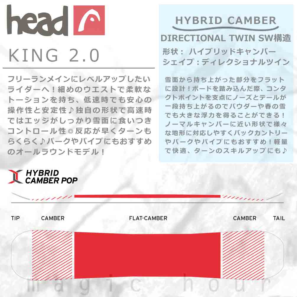 スノーボード 板 メンズ 単品 head ヘッド KING 2.0 2026モデル スノボー 初心者 ハイブリッド キャンバー ボード グラトリ お洒落 ブランド ブラック 黒 BP-HDSB-26KING20-151 HEAD(ヘッド) 1