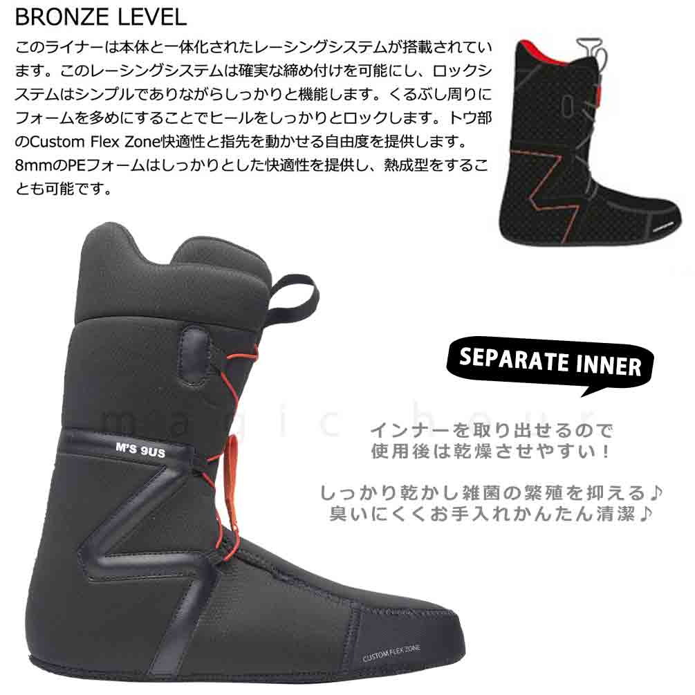スノーボード ブーツ メンズ NIDECKER ナイデッカー SIERRA ダイヤル ダイアル式 24-25 ソフトフレックス 大きいサイズ 25cm - 30.0cm 黒 ブラック グレー 男性 BP-NDBOT-24SIERRA-BLACK-25 NIDECKER(ナイデッカー) 3