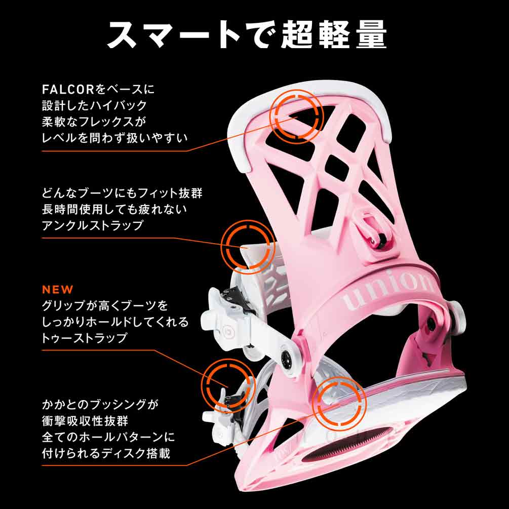 スノーボード ビンディング スノボー バインディング レディース UNION ユニオン ROSA ボード 25-26 グラトリ お洒落 かわいい 板と同時購入で取付無料 BP-UNBIN-26ROSA-BLACK-M UNION(ユニオン) 4