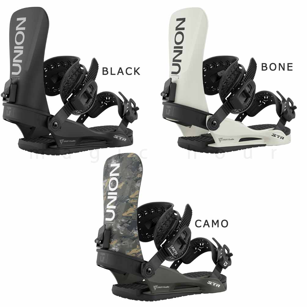 スノーボード ビンディング スノボー バインディング メンズ UNION ユニオン STR ボード 25-26 グラトリ ブラック ホワイト カモ柄 板と同時購入で取付無料 BP-UNBIN-26STR-BLACK-L UNION(ユニオン) 5