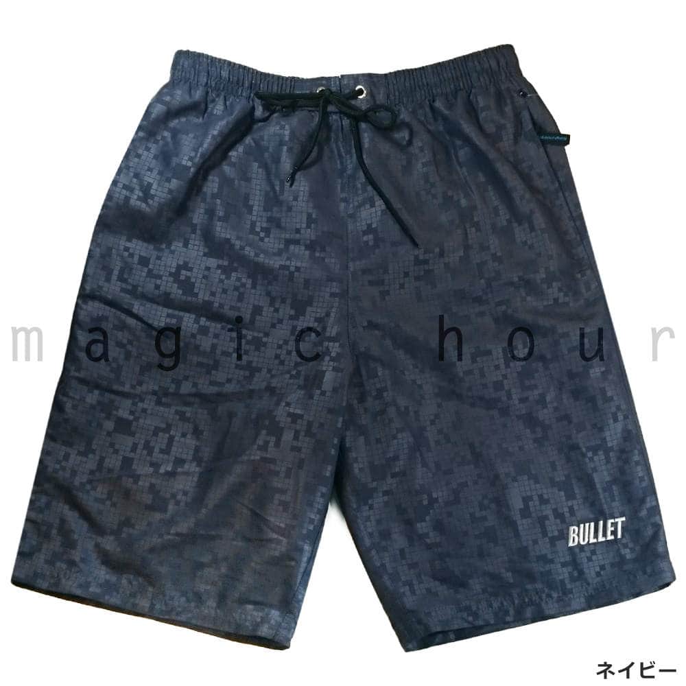 サーフパンツ メンズ 水着 海水パンツ 海パン インナー付き 柄 サーフトランクス 水陸両用 おしゃれ みずぎ サーフィン 海水浴 プール サポーター付き 黒 紺 BUL-13007-BLK-L  5