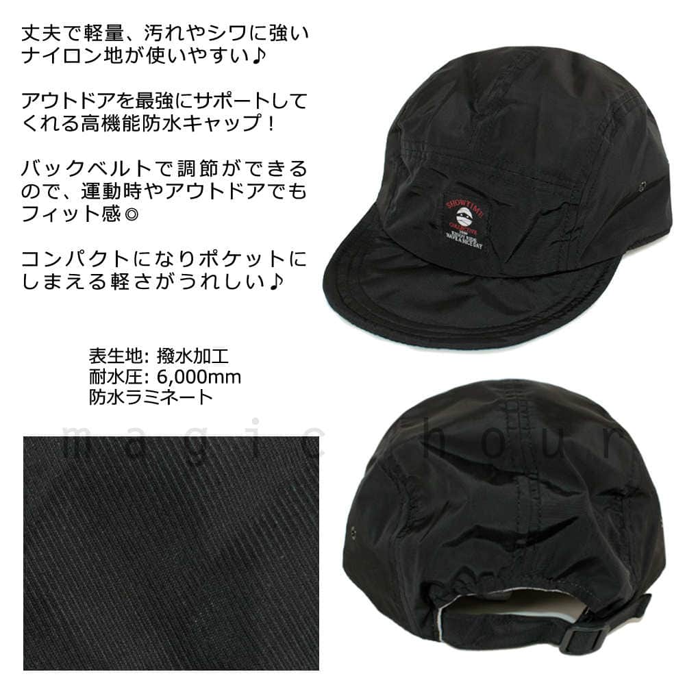 撥水 キャップ ナイロン 帽子 メンズ レディース ショウタイム 速乾 防水 軽量 アウトドア ワークキャップ  登山 トレイル ランニング スノー スノボ ブランド CAP-1703-LABEL-BGE-F SHOWTIME COLLECTIVE(ショウタイム コレクティブ) 2