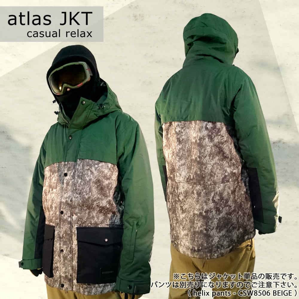 スノーボード スノボー ウェア メンズ レディース スリム 細身 ジャケット 上 crossover クロスオーバー atlas jacket CSW0506 柄 切り替え CSW0506-BEG-huckleberry-L crossover(クロスオーバー) 1
