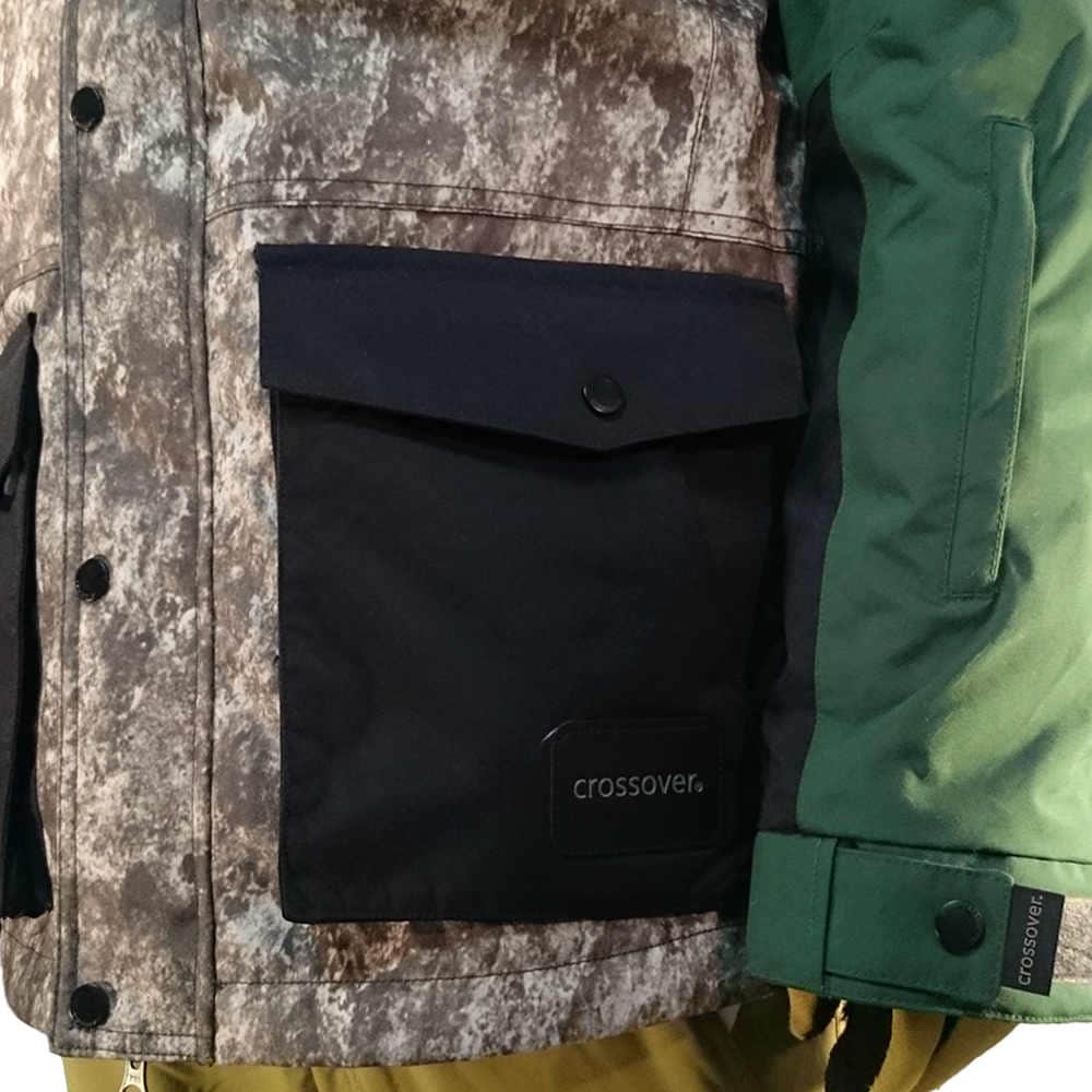 スノーボード スノボー ウェア メンズ レディース スリム 細身 ジャケット 上 crossover クロスオーバー atlas jacket CSW0506 柄 切り替え CSW0506-BEG-huckleberry-L crossover(クロスオーバー) 2
