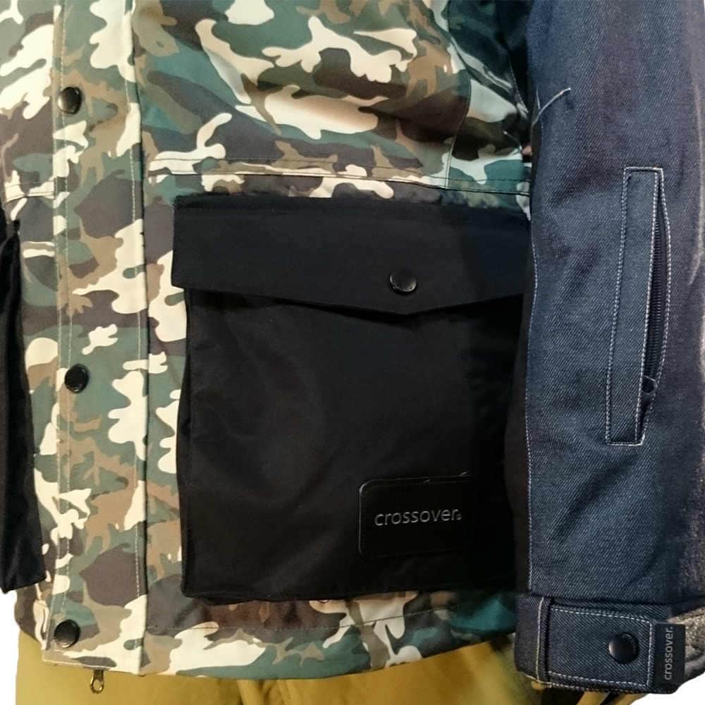 スノーボード スノボー ウェア メンズ レディース スリム 細身 デニム ジャケット 上 crossover クロスオーバー atlas jacket CSW0507 切り替え CSW0507-denimBLU-darkCAMO-L crossover(クロスオーバー) 2