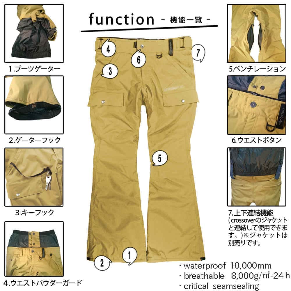 スノーボード スノボー ウェア メンズ レディース スリム 細身 デニム パンツ 下 crossover クロスオーバー helix pants CSW8507 CSW8507-denimBLU-L crossover(クロスオーバー) 3