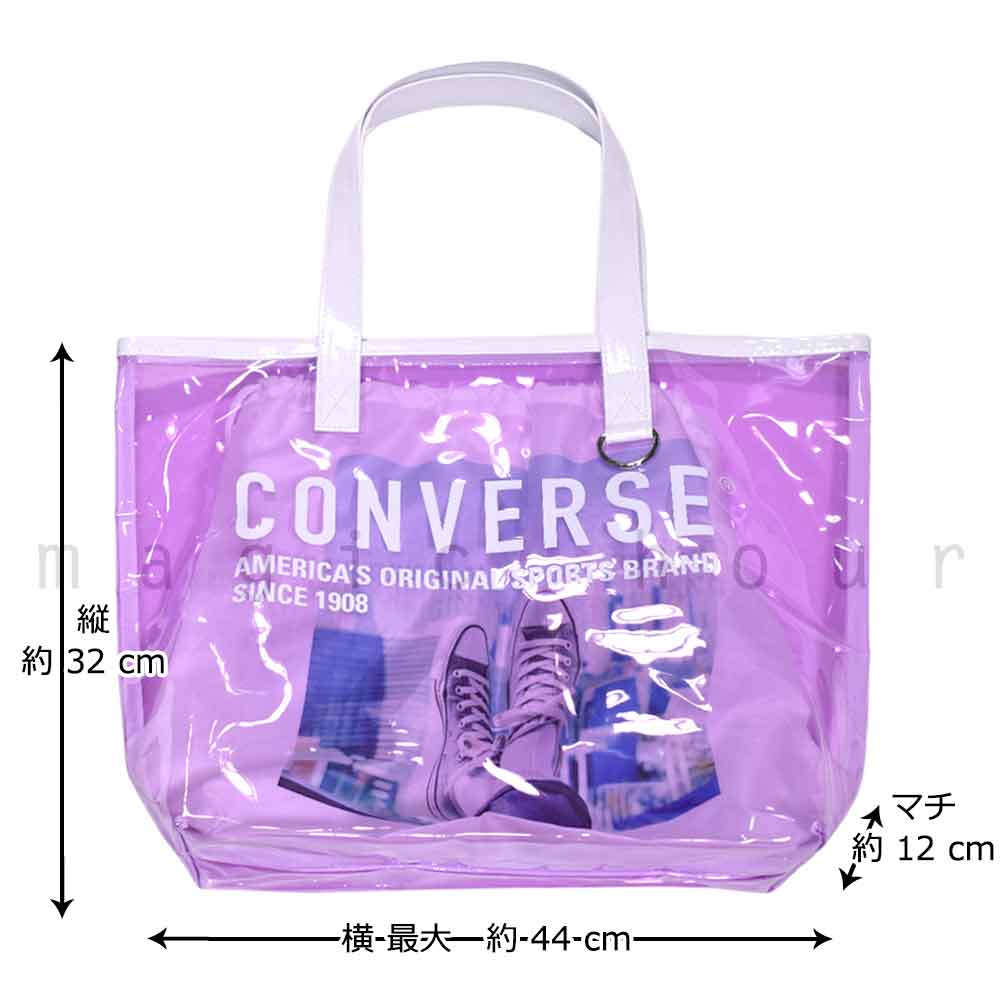 送料無料 プールバッグ 女の子 キッズ ジュニア 子供 ショルダー スイムバッグ ビーチバッグ 水泳 トート コンパクト ビニールバッグ 内袋 コンバース 大人 ロゴ U-CV-221114-BAG-BLACK-F CONVERSE(コンバース) 2