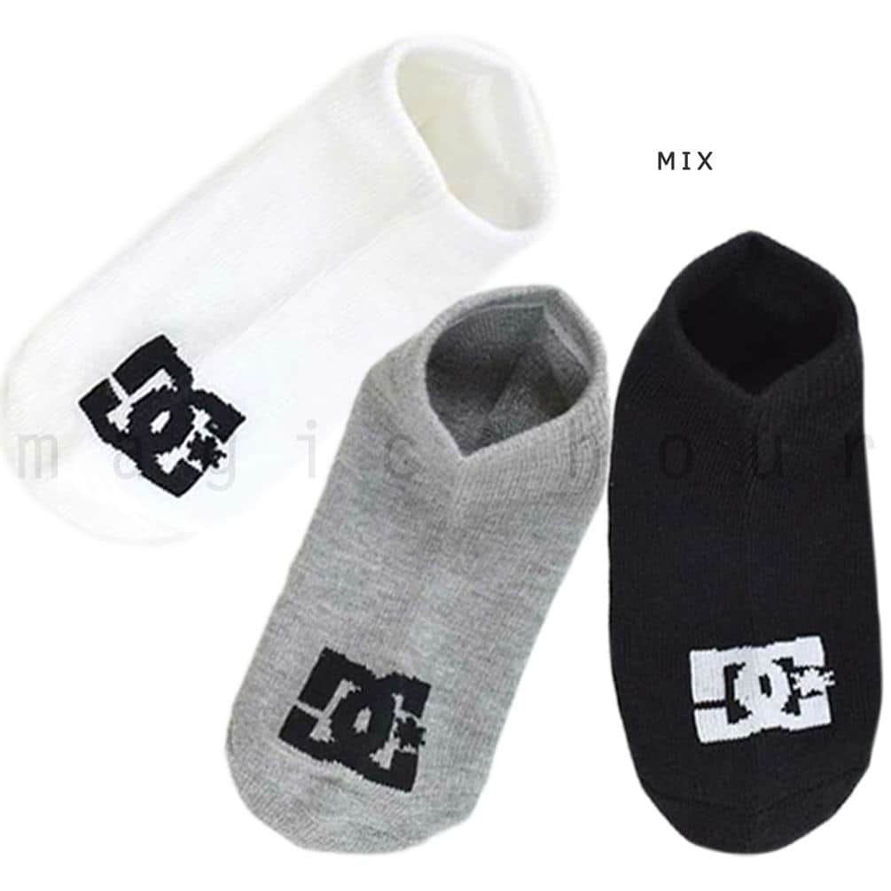 スポーツ ソックス ブランド 靴下 3足 セット メンズ DC SHOES ディーシーシュー くるぶし ソックス スニーカーソックス 3P 3足組 高機能 速乾 パイル 25-27cm DC-06752T-MIX-25-27 DC SHOES(ディーシーシュー) 3