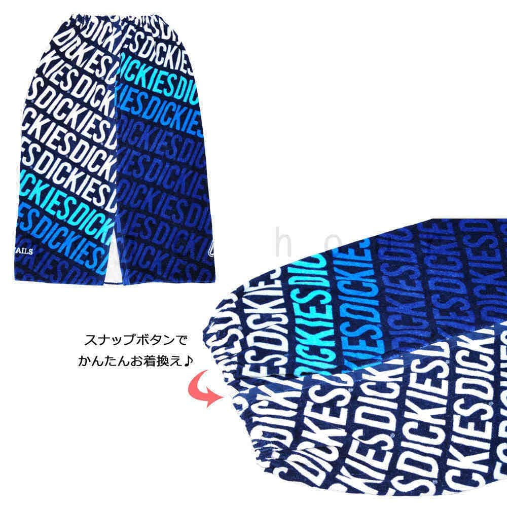 プール タオル ラップタオル 80cm 子供 巻きタオル 女の子 Dickies ディッキーズ 水泳 お着換えタオル 子ども スイミング かわいい ブルー ボーダー ホワイト 青 DC-219233-TW-BLUE-80 Dickies(ディッキーズ) 3