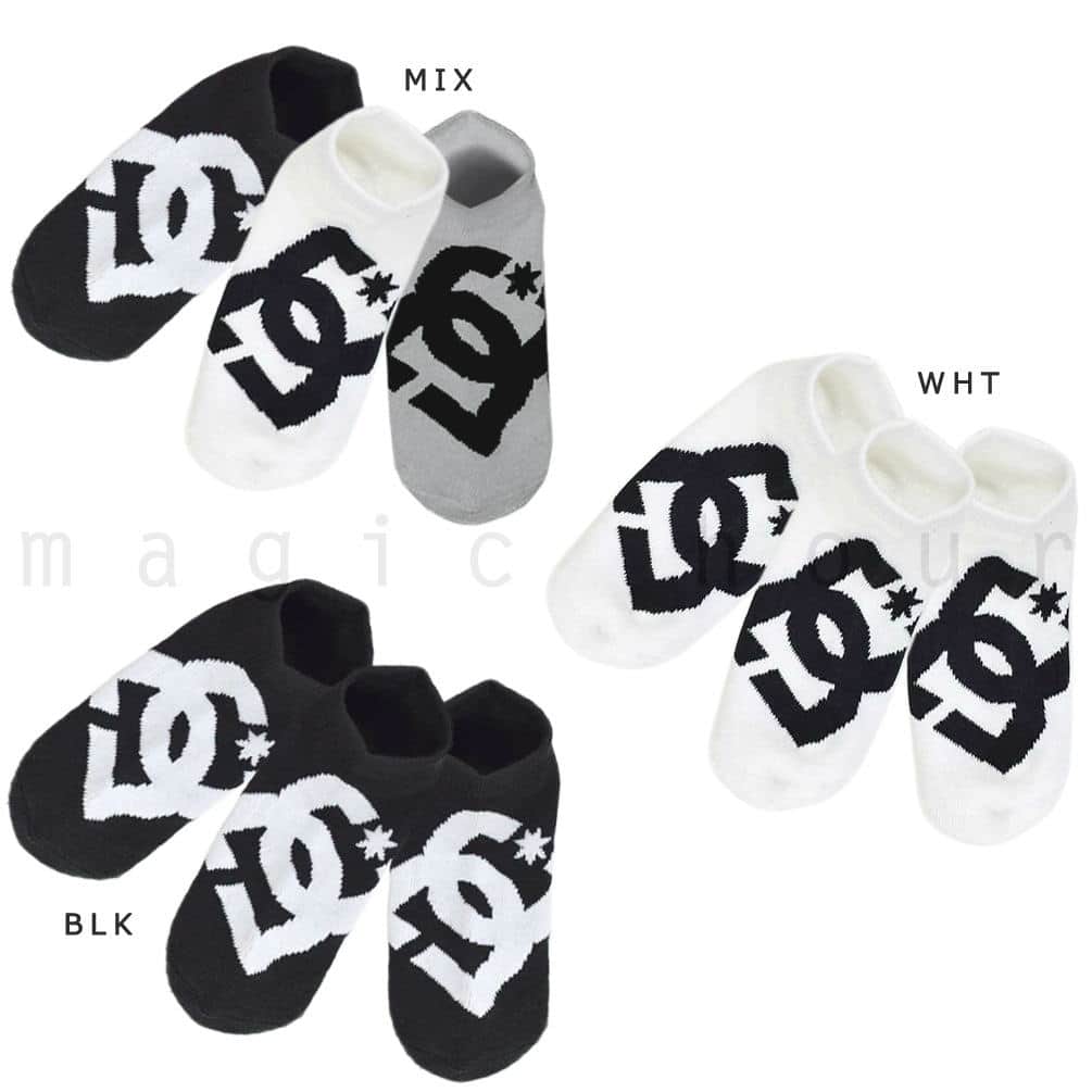 送料無料 スポーツ ソックス ブランド 靴下 3足組 セット ジュニア ボーイズ DC SHOES ディーシーシュー くるぶし ソックス スニーカーソックス 22-24cm U-DC-47557TJR-BLK-22-24 DC SHOES(ディーシーシュー) 3