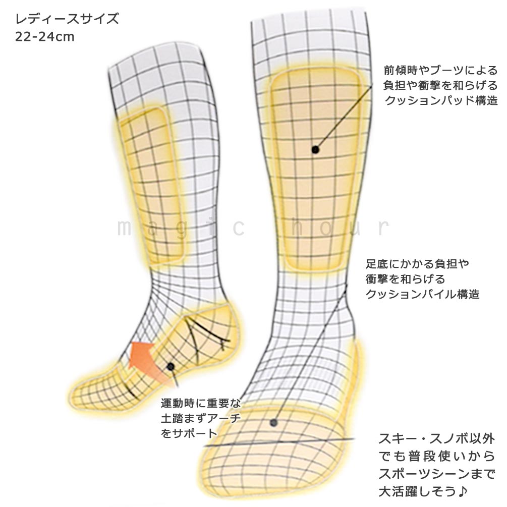 スキー スノーボード ソックス 靴下 レディース 高機能 あたたか スポーツソックス ブランド 消臭 遠赤外線 土踏まず サポート 防寒 保温 クッション パイル DESNT-DWCOJB60-DRD-22-24 DESCENTE(デサント) 2
