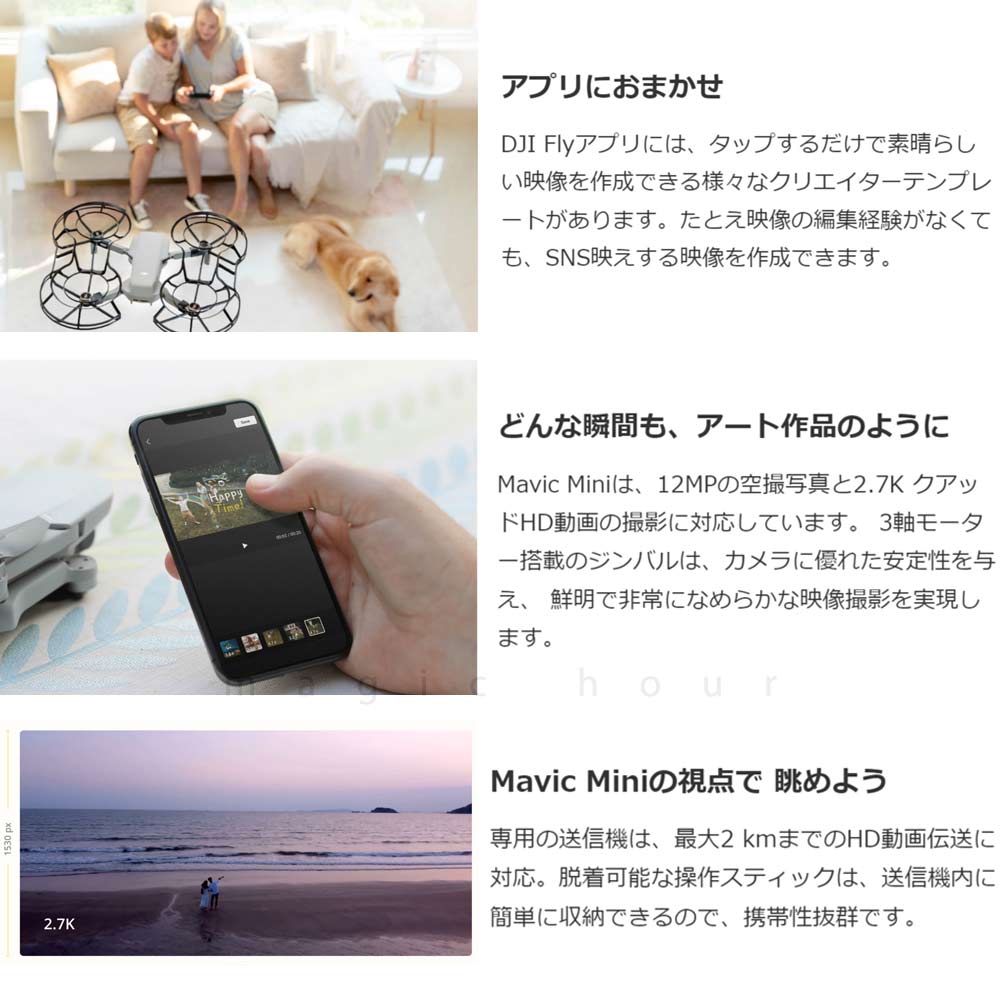 ドローン カメラ付き 小型 軽量 DJI MAVIC MINI Fly More Combo + micro SDカード 64GB 賠償責任保険付 マビック ミニ フライモア コンボ ディージェイアイ GPS DJI-MAVICMINI-64  3