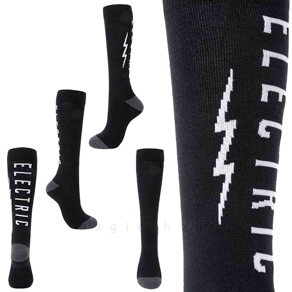スキー スノーボード ソックス 靴下 メンズ ブランド スポーツソックス ELECTRIC エレクトリック Under Volt Socks 保温 防寒 サポート クッション パイル 黒 白 E23A10-BLACK-F ELECTRIC(エレクトリック) 1