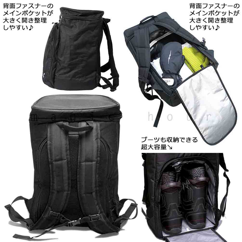 スノーボード スキー バックパック ブーツケース バック 登山 アウトドア 防水 バッグ エレクトリック ELECTRIC 48L リュック メンズ レディース お洒落 黒 E23A19-BACKPACK ELECTRIC(エレクトリック) 2