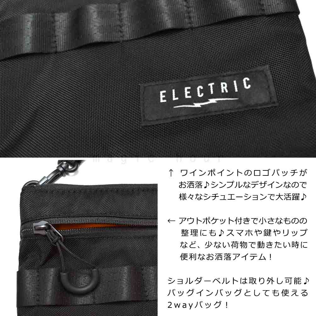 送料無料 サコッシュ ショルダー 斜めがけ バッグ エレクトリック ELECTRIC メンズ レディース 小さめ 黒 スノボー ブランド アウトドア お洒落 ミニ バック 黒 U-E23A24-SACOCHE ELECTRIC(エレクトリック) 1