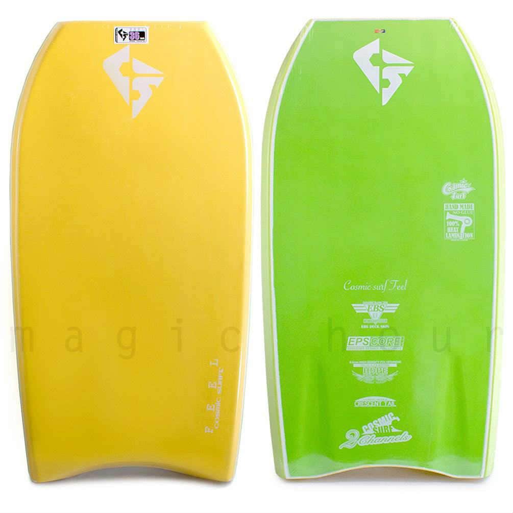 レディース ボディボード 3点 セット 36インチ 38インチ COSMIC SURF コスミックサーフ ボディーボード ニットケース リーシュコード 初心者にもおすすめ YEL FEEL-WSET3-YEL FEEL-WSET3-YEL-36 COSMIC SURF(コスミックサーフ) 1
