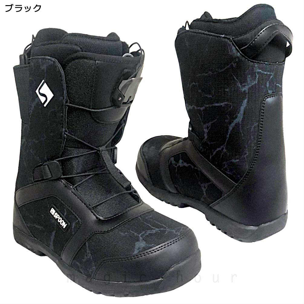 スノーボード ブーツ メンズ レディース SPOON スプーン DINAH クイックレース 20-21 ソフトフレックス 大きいサイズ 22.5cm - 28cm 黒 白 ブラック お洒落 GZ-21DINAH-BLK-23 SPOON(スプーン) 3