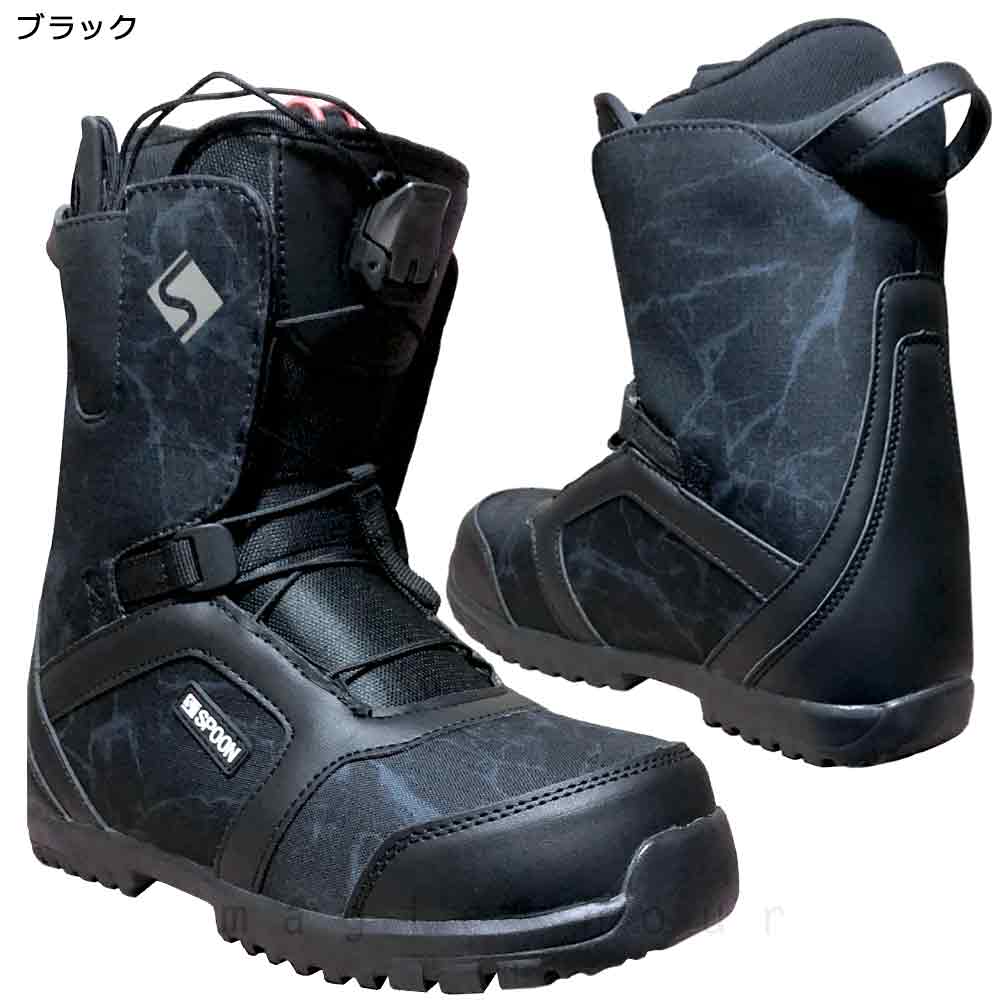 スノーボード ブーツ メンズ レディース SPOON スプーン DINAH クイックレース 22-23 ソフトフレックス 大きいサイズ 22.5cm - 29cm 黒 白 ブラック お洒落 GZ-22DINAH-BLK-23 SPOON(スプーン) 3