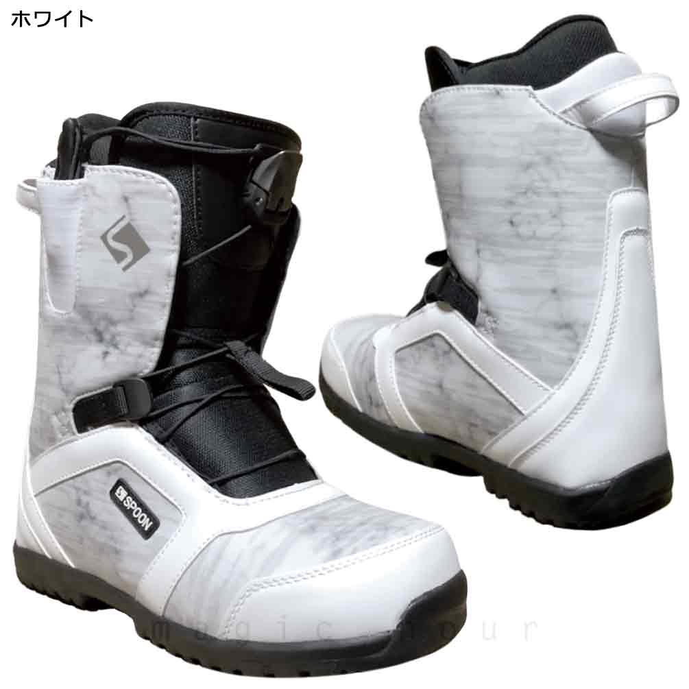 スノーボード ブーツ メンズ レディース SPOON スプーン DINAH クイックレース 22-23 ソフトフレックス 大きいサイズ 22.5cm - 29cm 黒 白 ブラック お洒落 GZ-22DINAH-BLK-23 SPOON(スプーン) 4