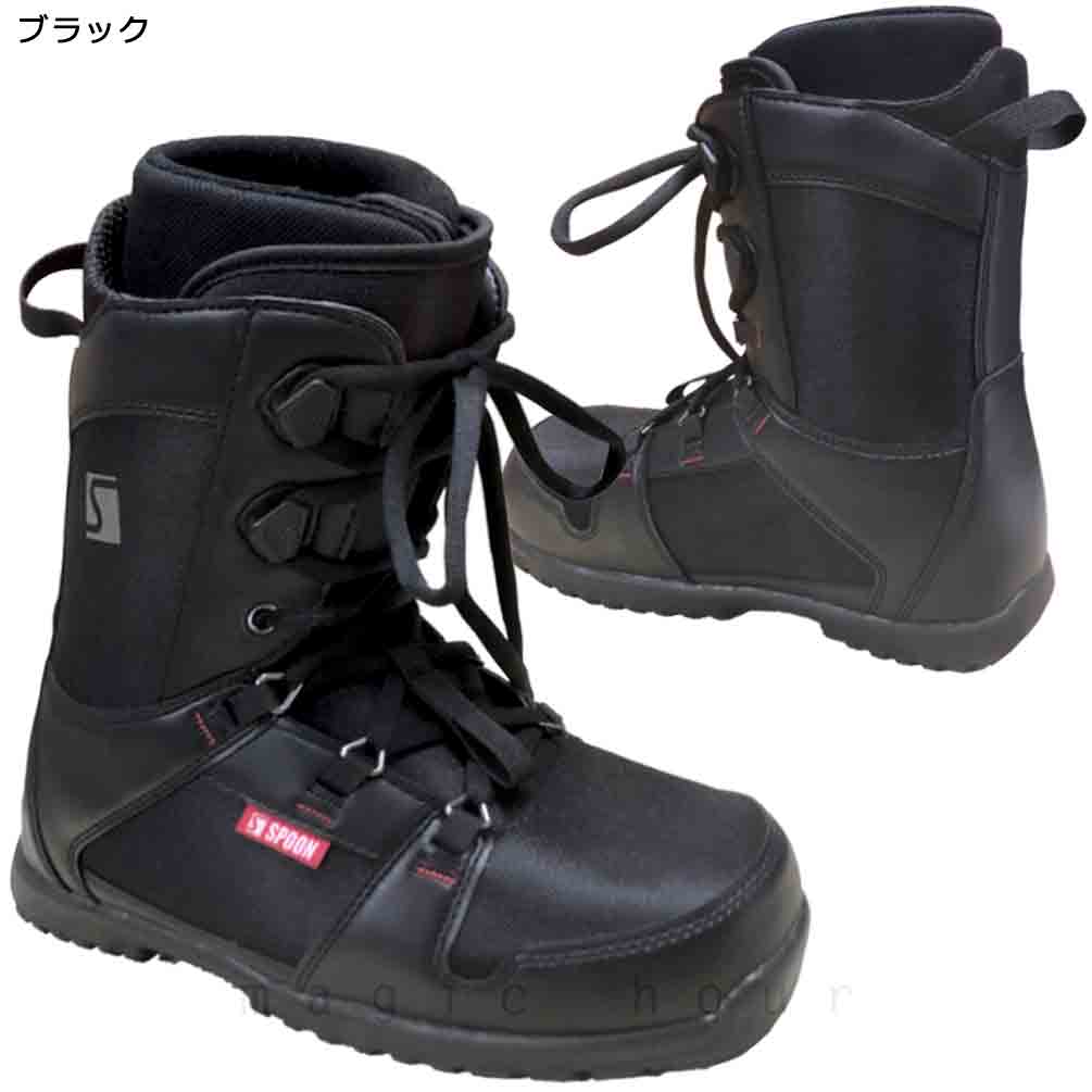 スノーボード ブーツ メンズ レディース SPOON スプーン MAGIC シューレース 靴ひも 22-23 ソフトフレックス 大きいサイズ 22.5cm - 29cm 黒 ブラック ホワイト GZ-22MAGIC-BLK-23 SPOON(スプーン) 3