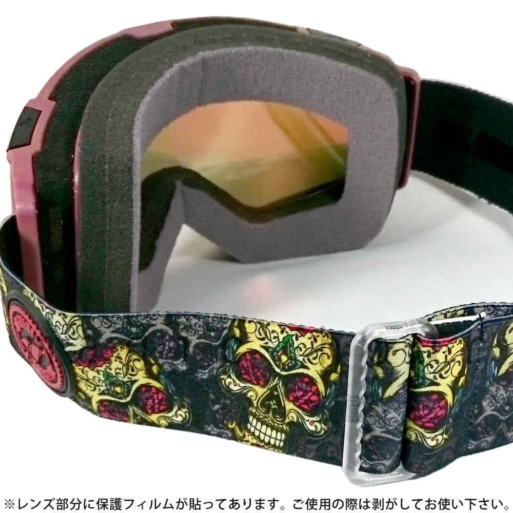 スノーゴーグル スノーボード スキー ゴーグル メンズ レディース スノボ ミラー ダブルレンズ くもり止め IS EYEWEAR アイエス アイウェアー CREW ブラック 黒 ISCRW-SKULLMAROON  2