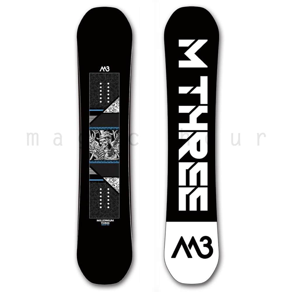 スノーボード 板 メンズ 2点 セット 2019 M3 ミレニアムスリー VORTEX ハイブリッド キャンバー Wロッカー ツインチップ グラトリ かっこいい 黒 ブラック M3-BOARD-19VORTEX-SET2-147 M3(MILLENIUM THREE) 1
