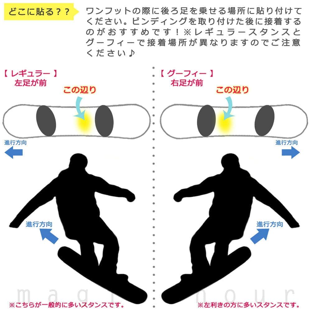 送料無料 スノーボード デッキパッド 滑り止め スノボ 板 デッキパット クリア 透明 ステッカー 大判 円形 シンプル かわいい アクセサリー O-BAN ディスク U-MH-SB20-980-DISC-CLR  3